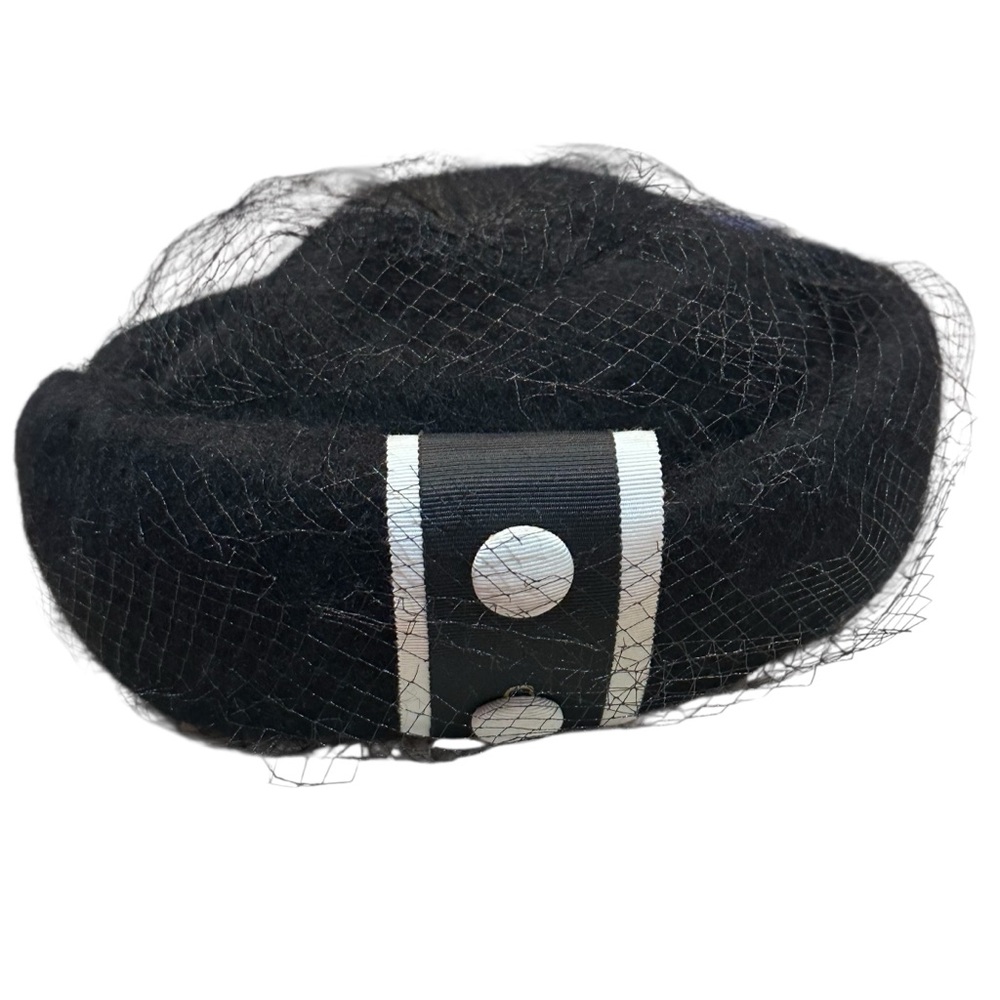 Vintage Magara Paris – Richard Fifth Avenue Black Felt Cocktail Hat With Veil